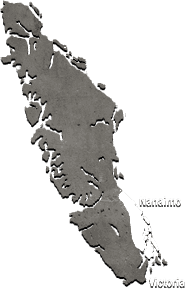 Map of Vancouver Island, highlighting central island