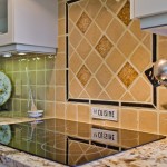Bullnose tile with glass accent - 